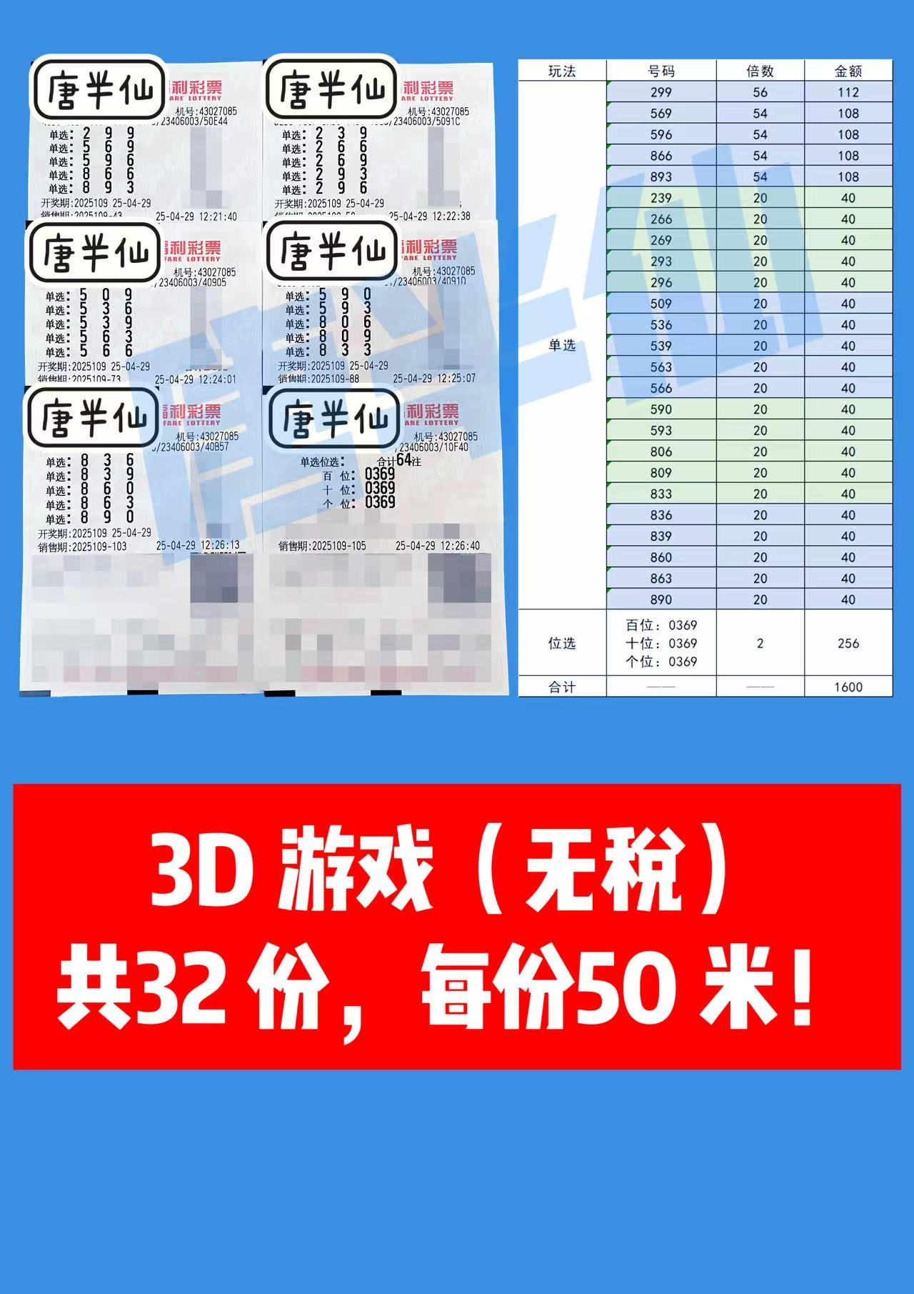 3D-22 04月29日实票分享