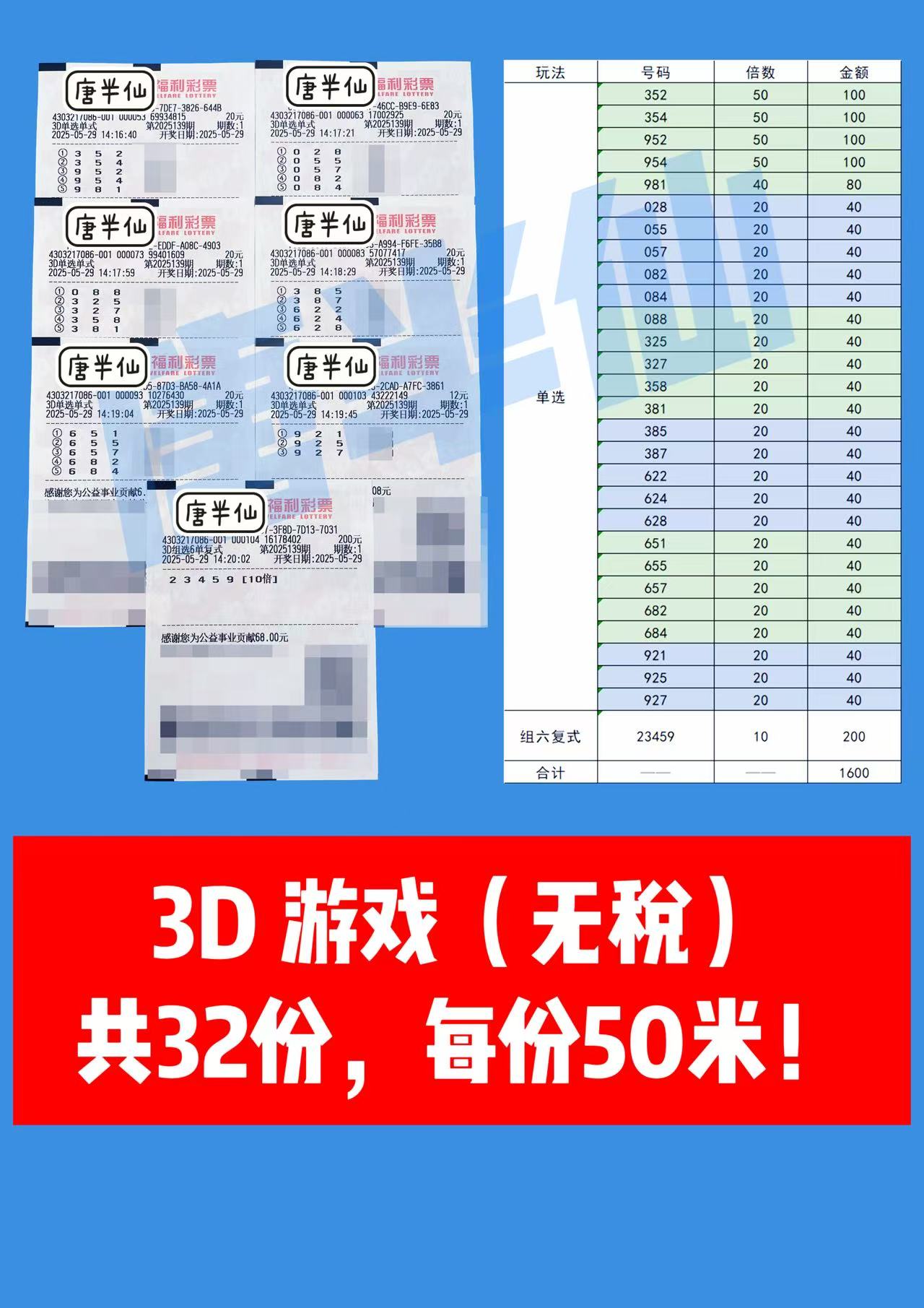 1748507011-3D 05月29日实票分享