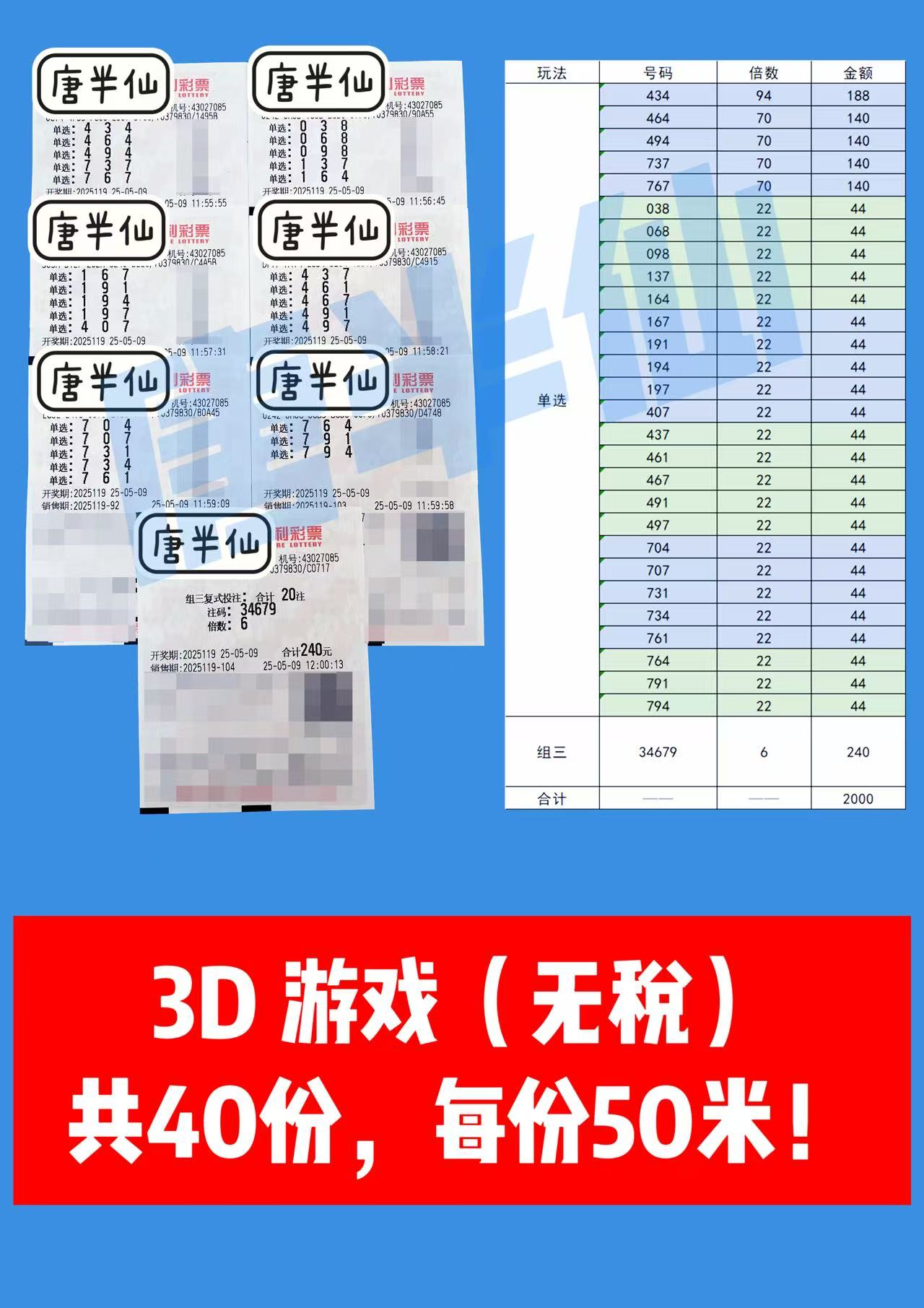 3D-5 05月09日实票分享