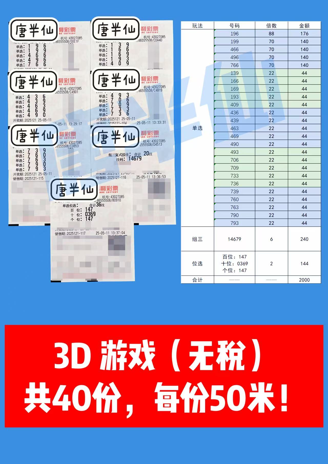 3D-6 05月11日实票分享