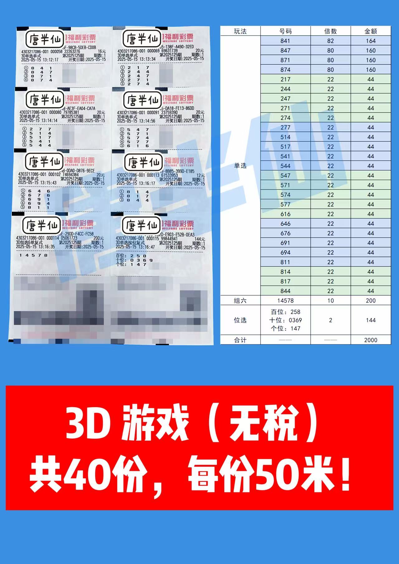 3D-8 05月15日实票分享