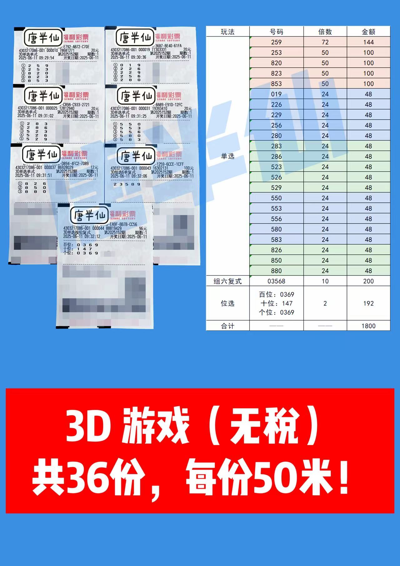1749607192-3D 06月11日实票分享