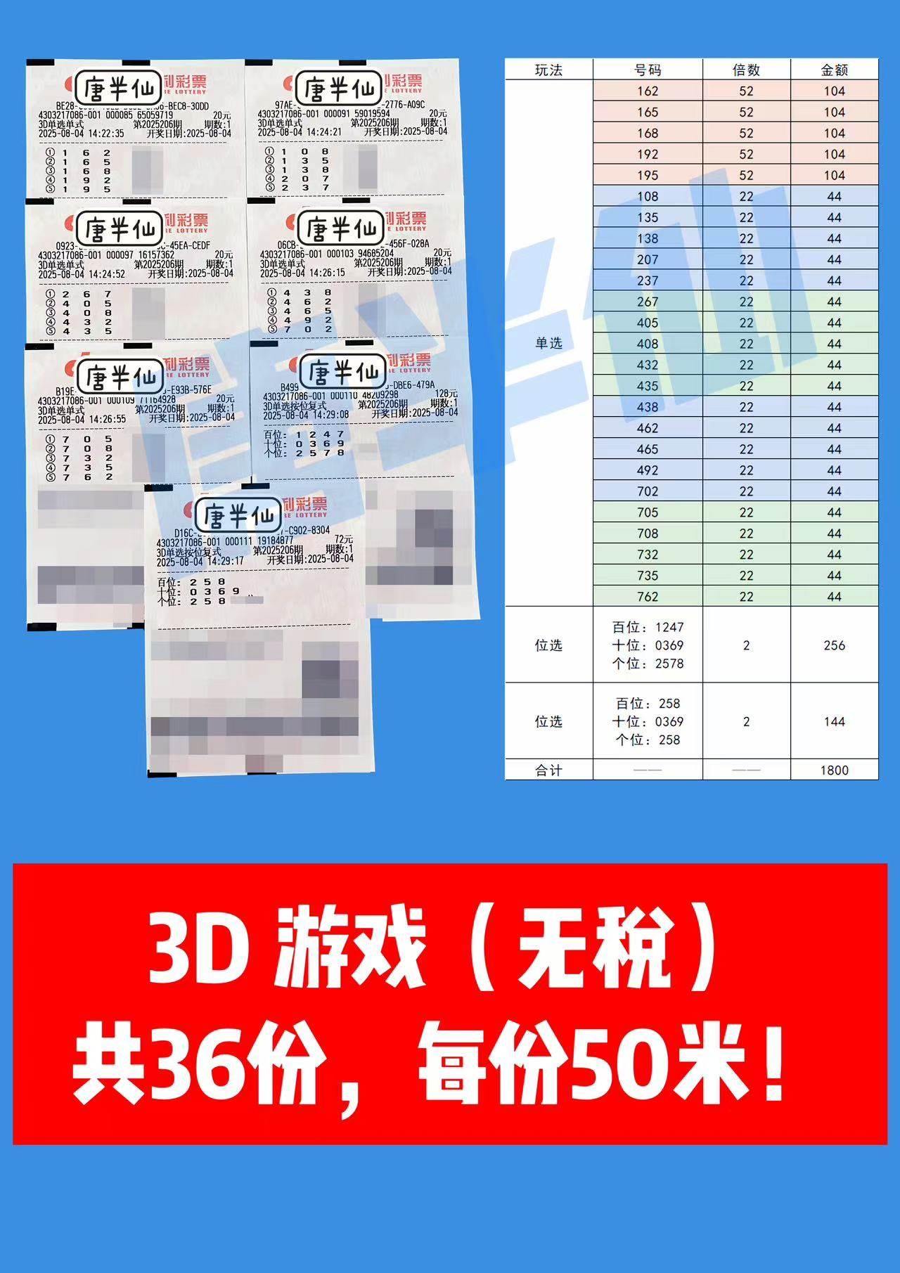 1754289851-3D 08月04日实票分享