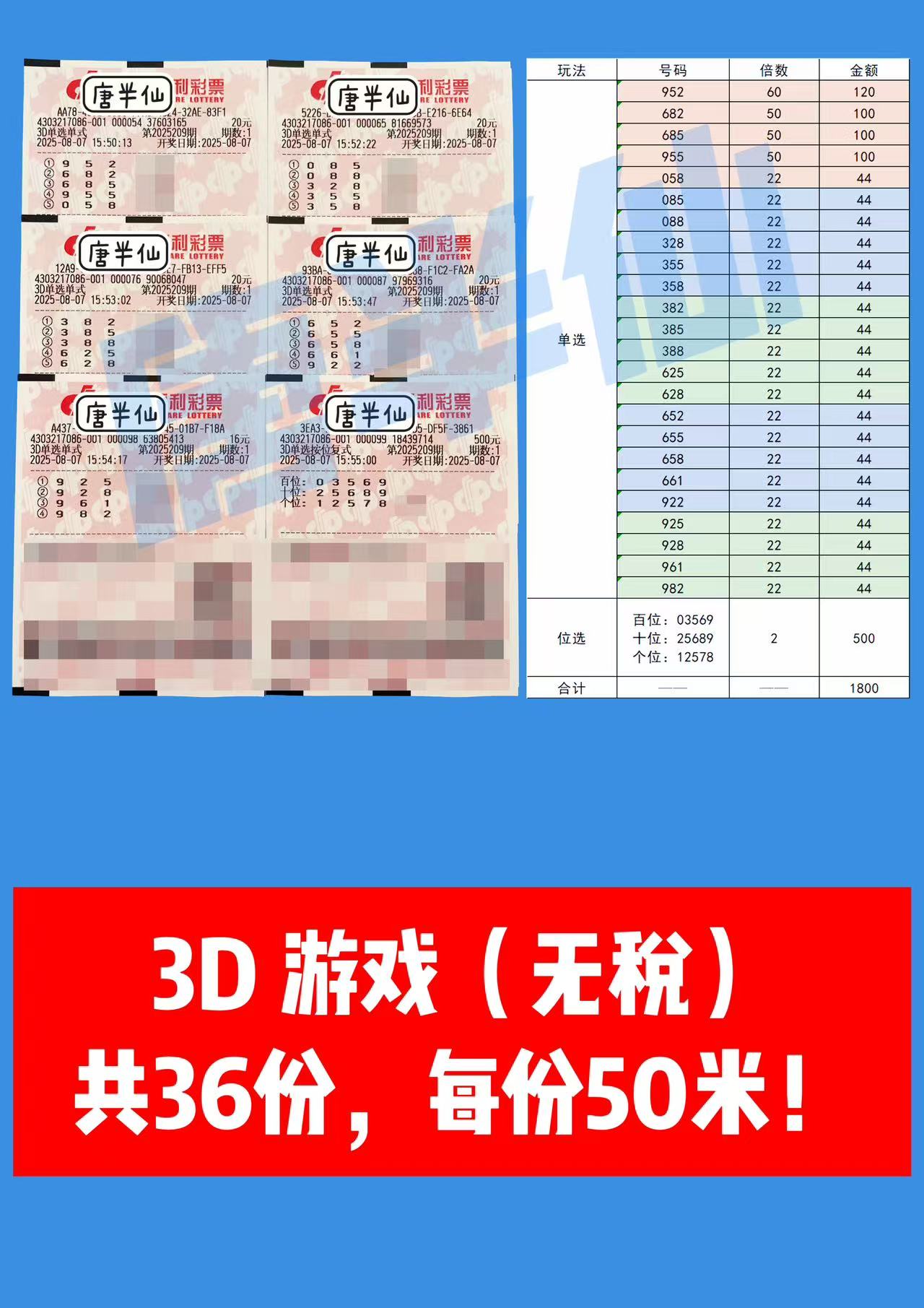 1754554022-3D 08月07日实票分享