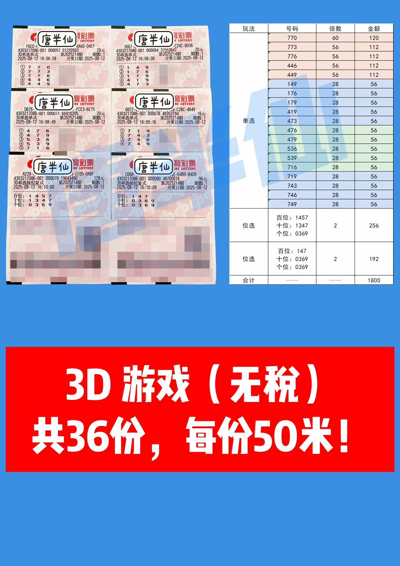 1754989092-3D 08月12日实票分享