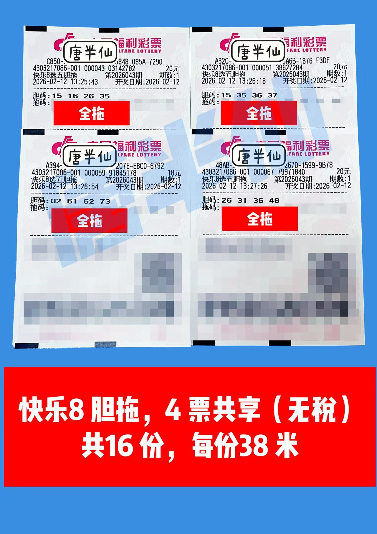 1770876016-胆拖 2月12日实票分享