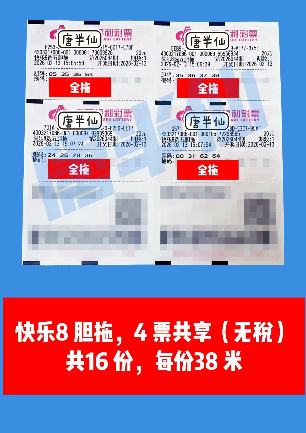 1770968542-胆拖 2月13日实票分享